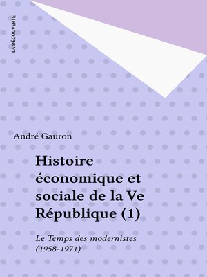 cover image of Histoire économique et sociale de la Ve République (1)